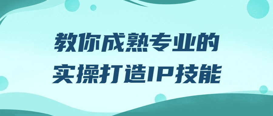 教你成熟专业的实操打造IP技能-趣奇资源网-第3张图片 教你成熟专业的实操打造IP技能-趣奇资源网-第3张图片